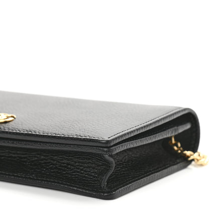 Gucci Calfskin Mini GG Marmont Chain Wallet Black 9 of 10
