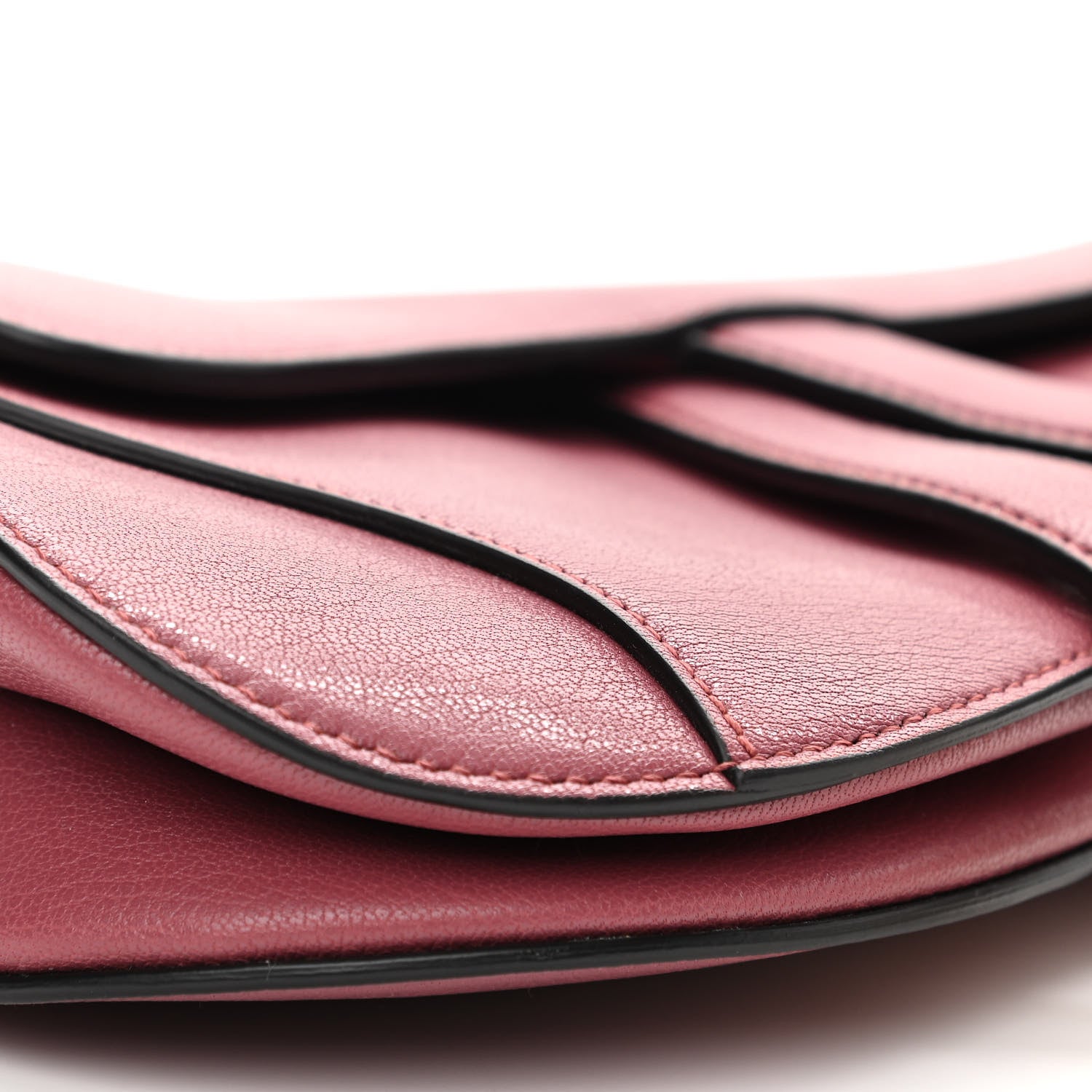 Christian Dior Grained Calfskin Mini Saddle Bag Mallow Rose 4 of 10