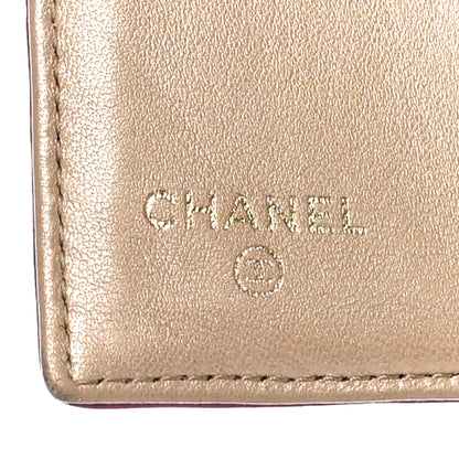 Chanel Lambskin Camellia Embossed French Wallet Dark Red 14 of 18