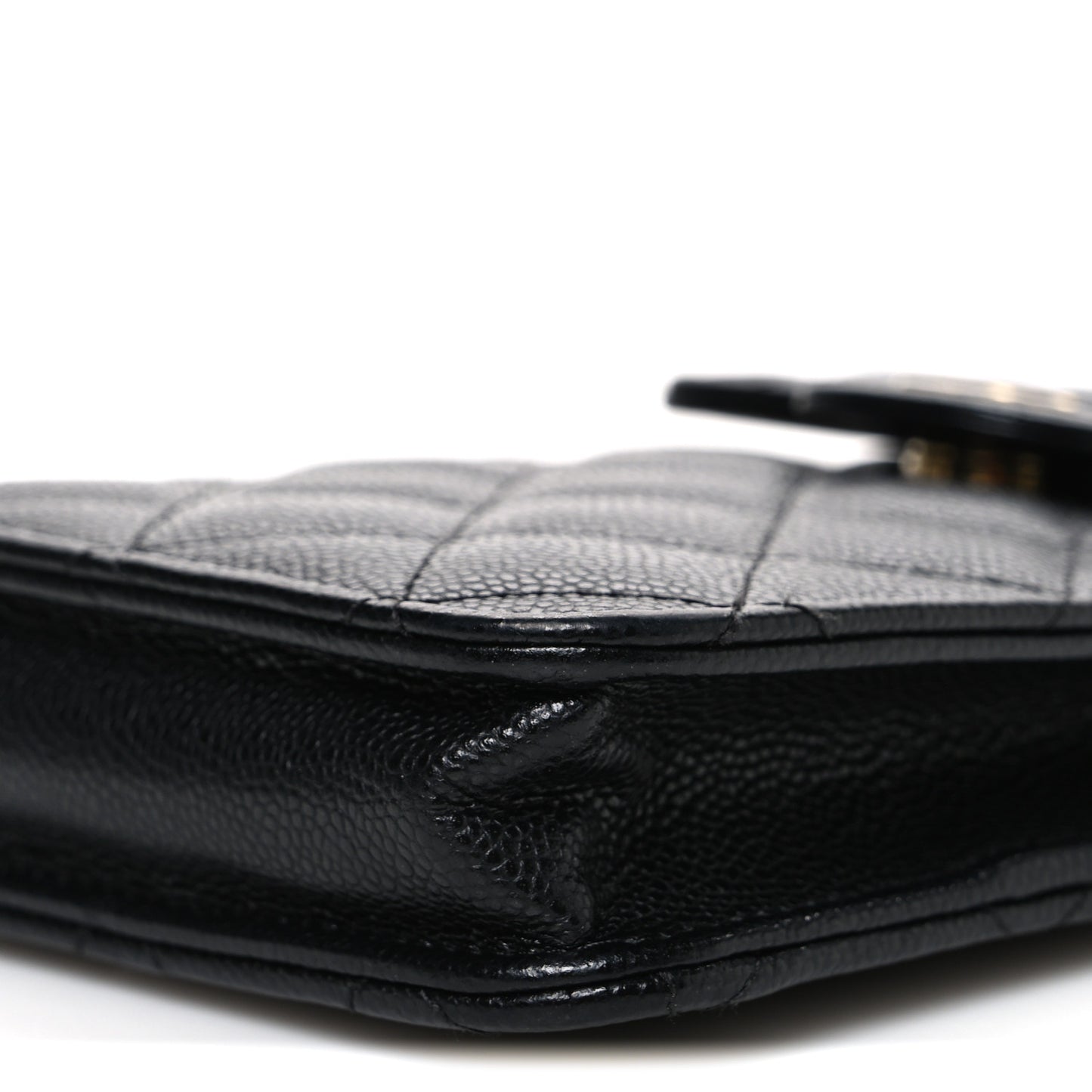 Caviar Quilted Classic Phone Holder Black