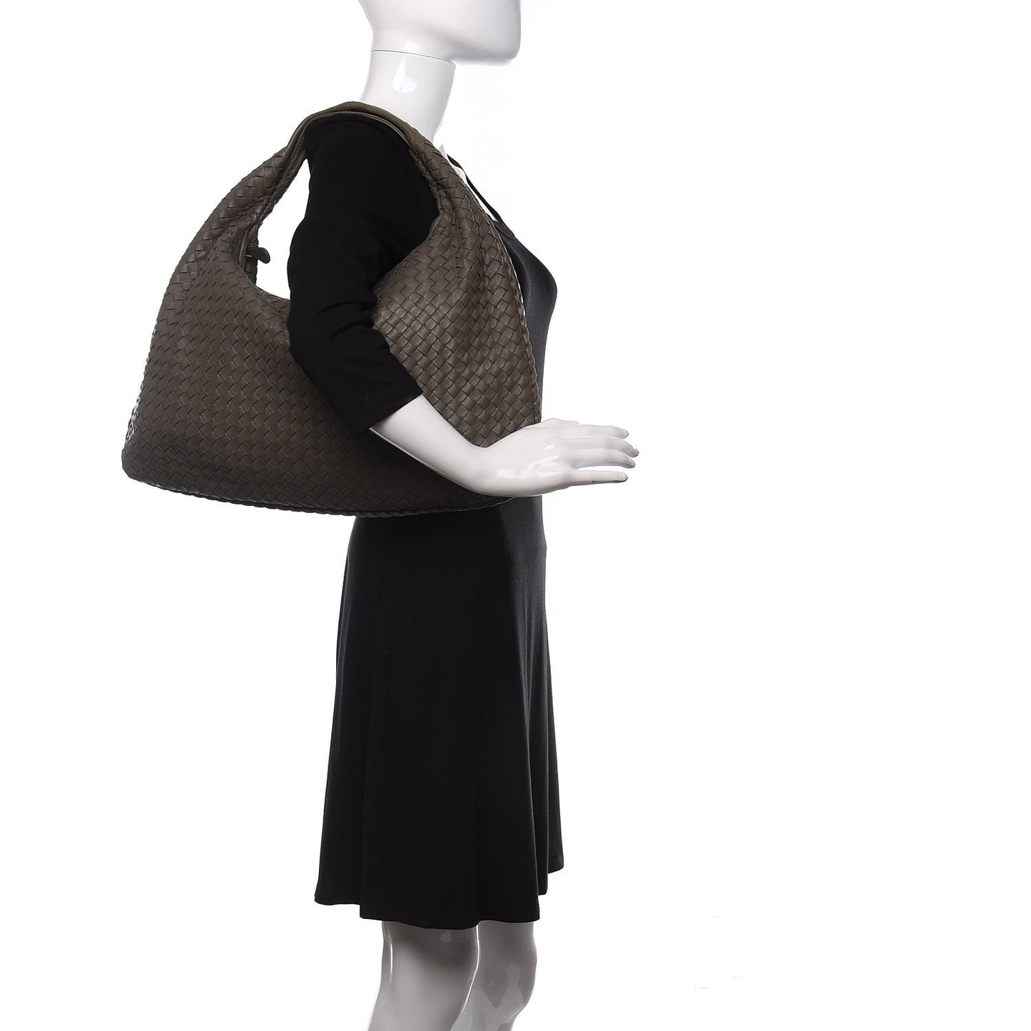 Nappa Intrecciato Large Veneta Hobo Steel