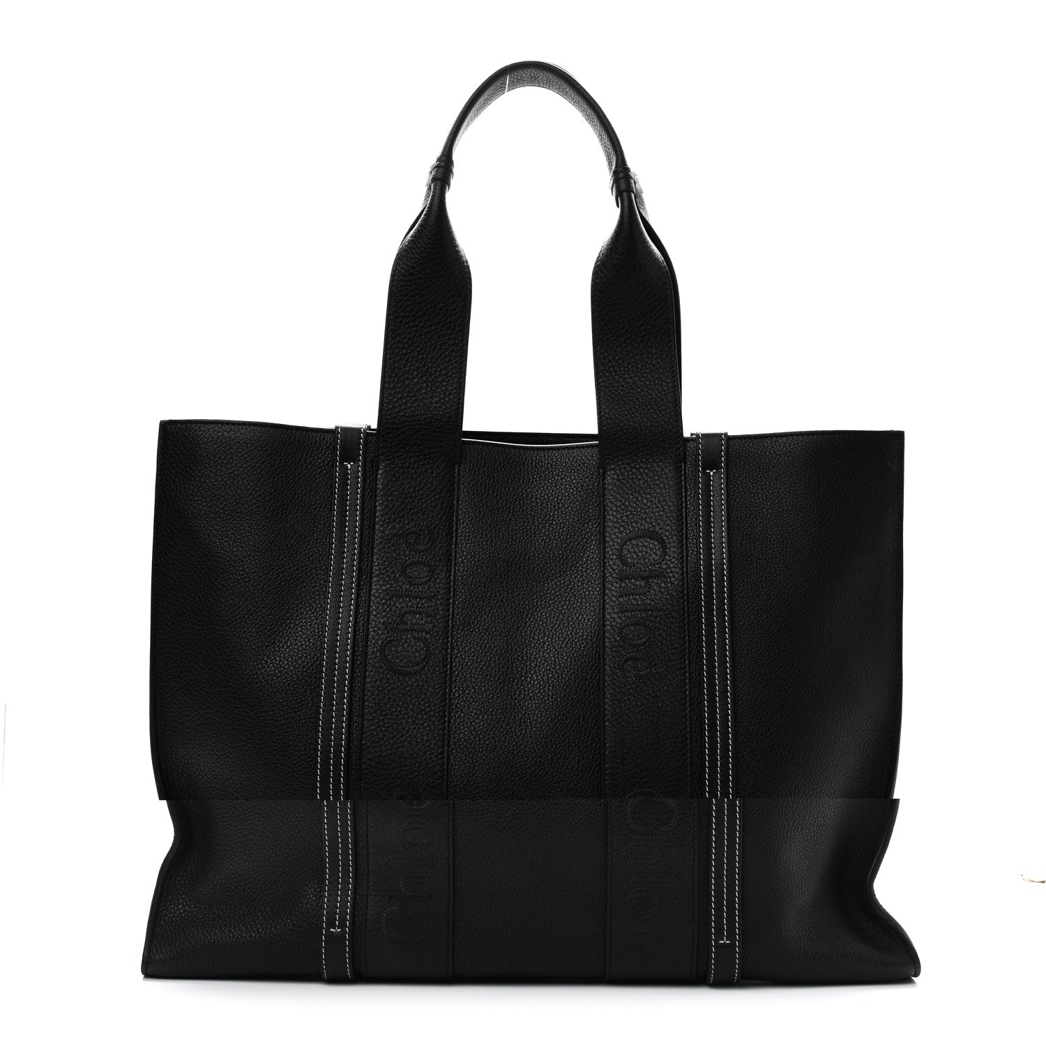 Chloe Calfskin Large Woody Tote Black 1 of 9