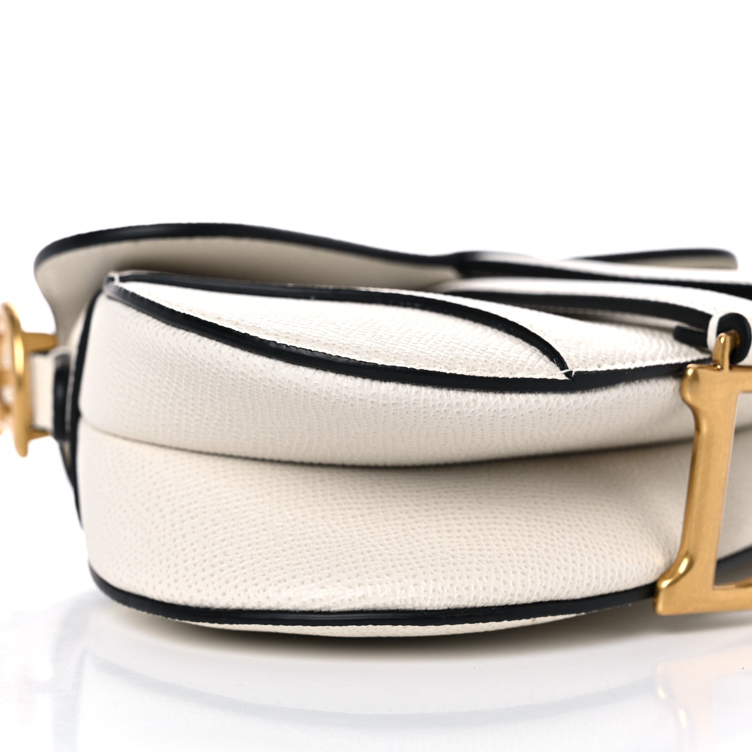 Christian Dior Grained Calfskin Mini Saddle Bag White 7 of 10