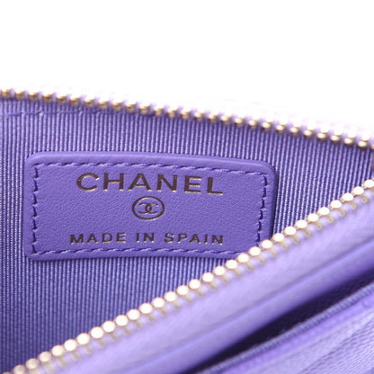 Chanel Caviar Quilted CC Zip Card Holder Purple 6 of 8