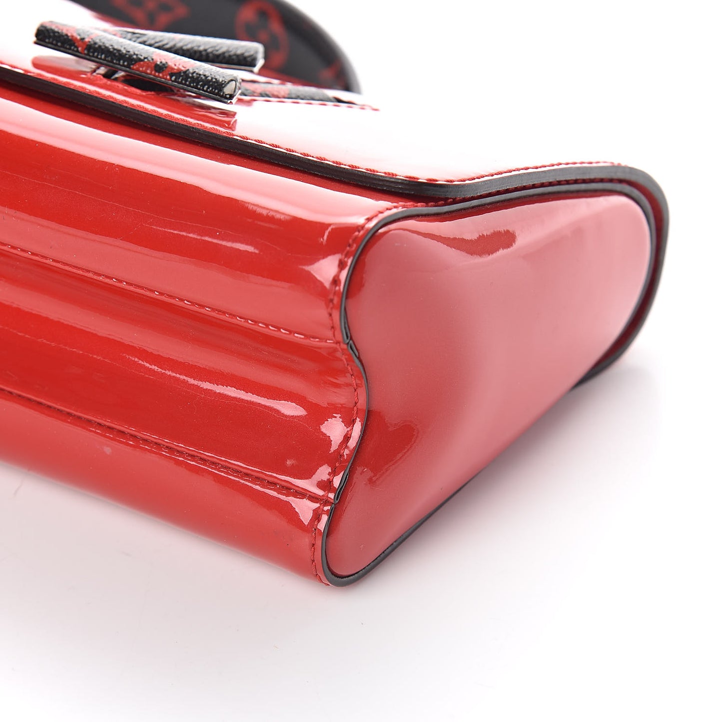 Patent Monogram Infrarouge Twist Shoulder Bag PM Coquelicot