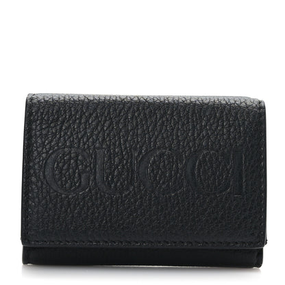 Gucci Calfskin Embossed Mini Wallet Black Dark Orange 1 of 6