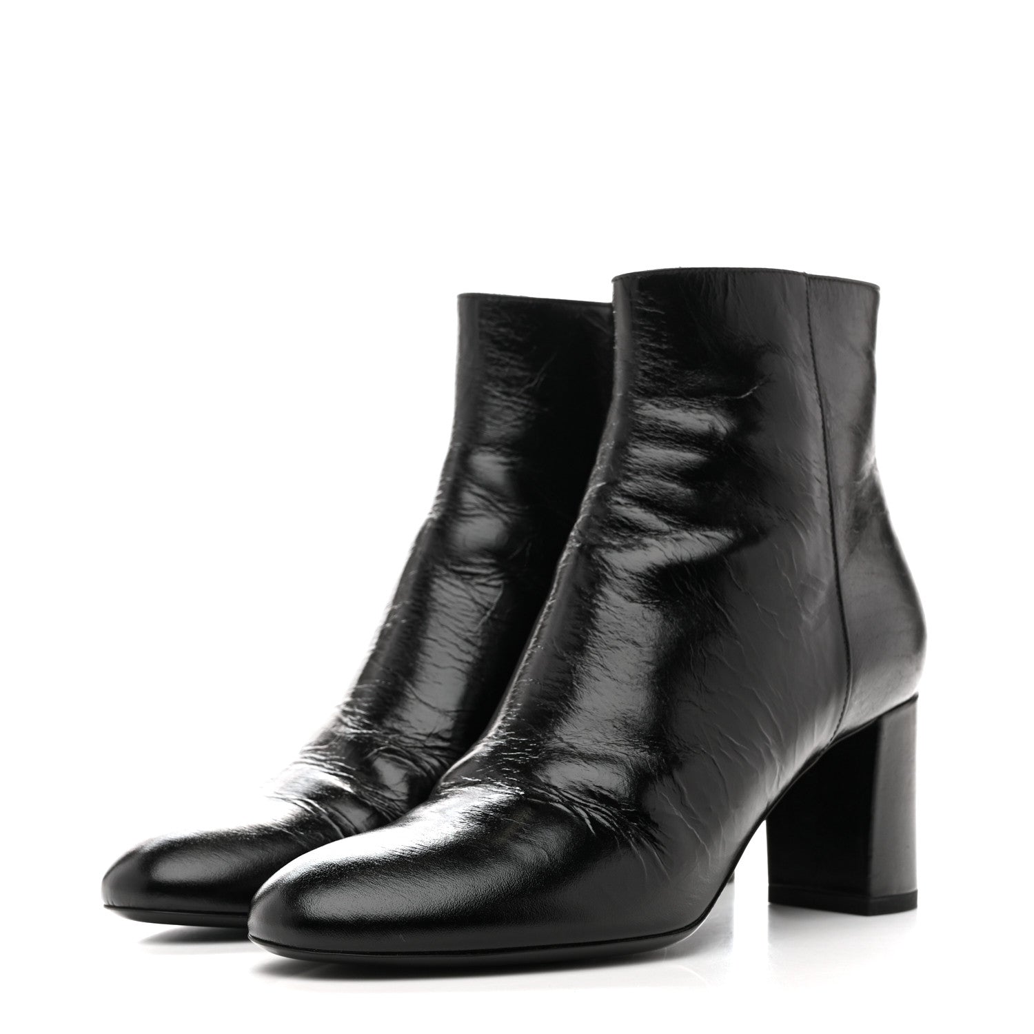 Saint Laurent Calfskin Loulou 70 Uniform Ankle Boots 36 Black