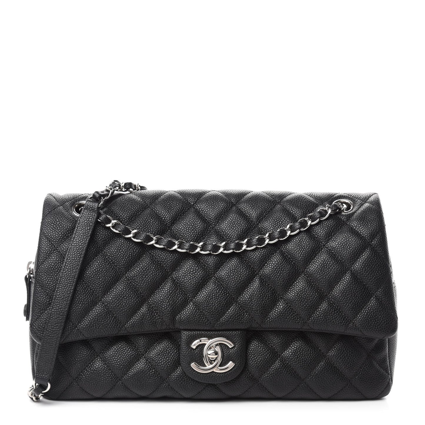 Caviar Quilted Jumbo Easy Flap Black