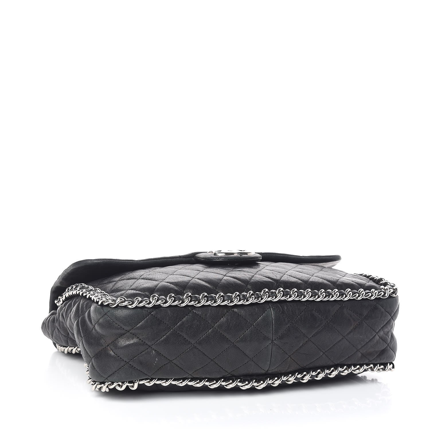 Chanel Washed Lambskin Quilted Maxi Chain Around Flap Black 4 of 14