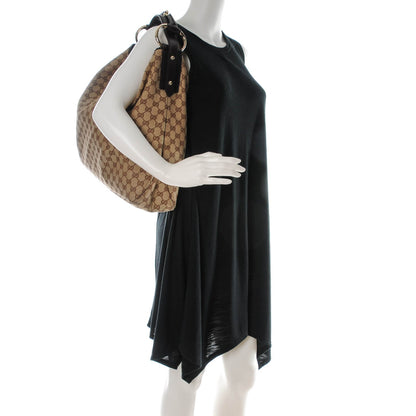 Gucci Monogram Large Horsebit Chain Hobo Dark Brown 2 of 7