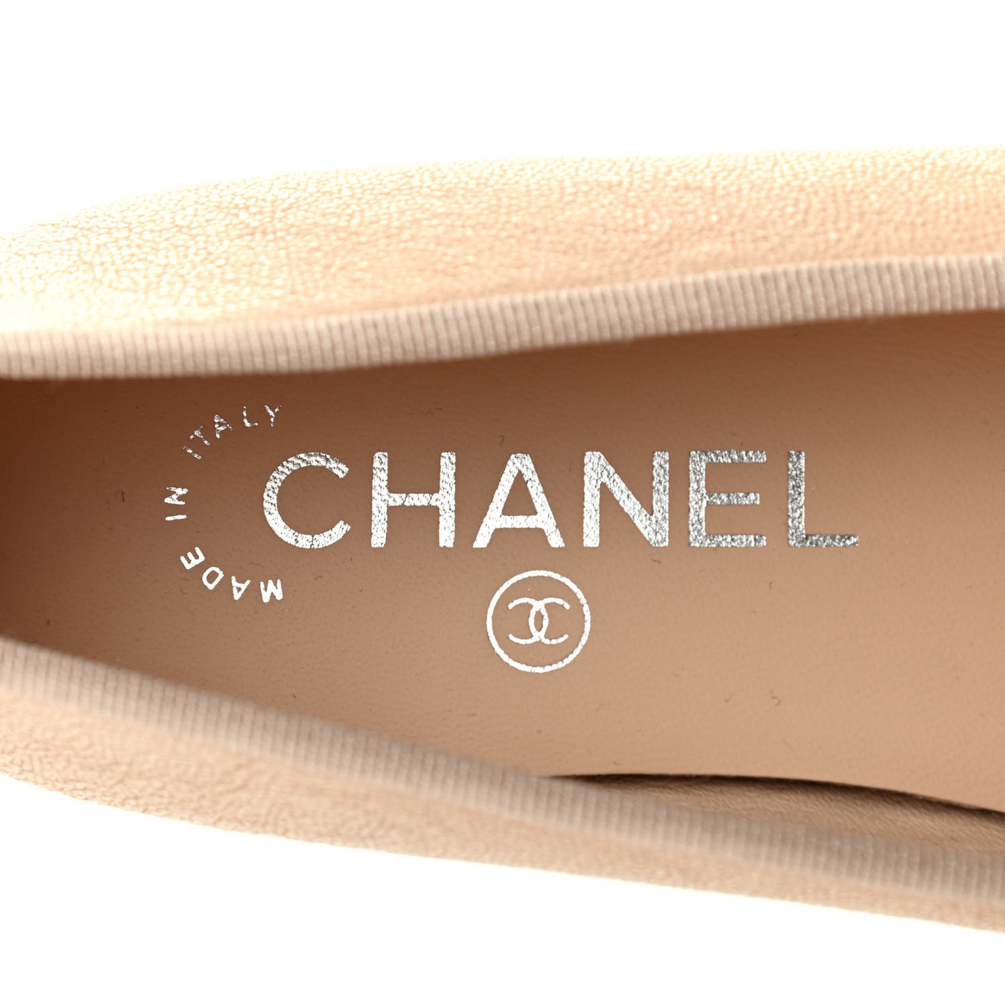 Caviar Cap Toe CC Ballerina Flats 35.5 Beige