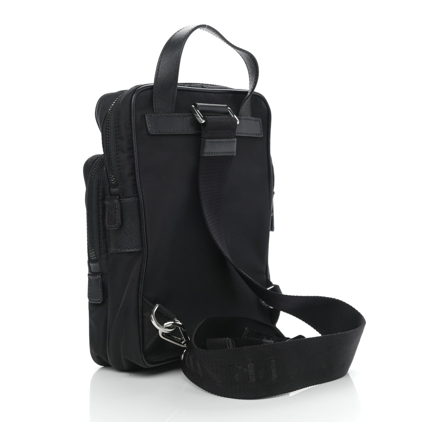 Tessuto Nylon Saffiano Sling Bag Black