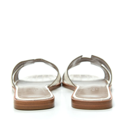 Hermes Matte Niloticus Crocodile Himalaya Oran Sandals 38 Blanc 7 of 11