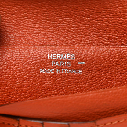 Hermes Lizard Bearn Compact Wallet Orange 6 of 6