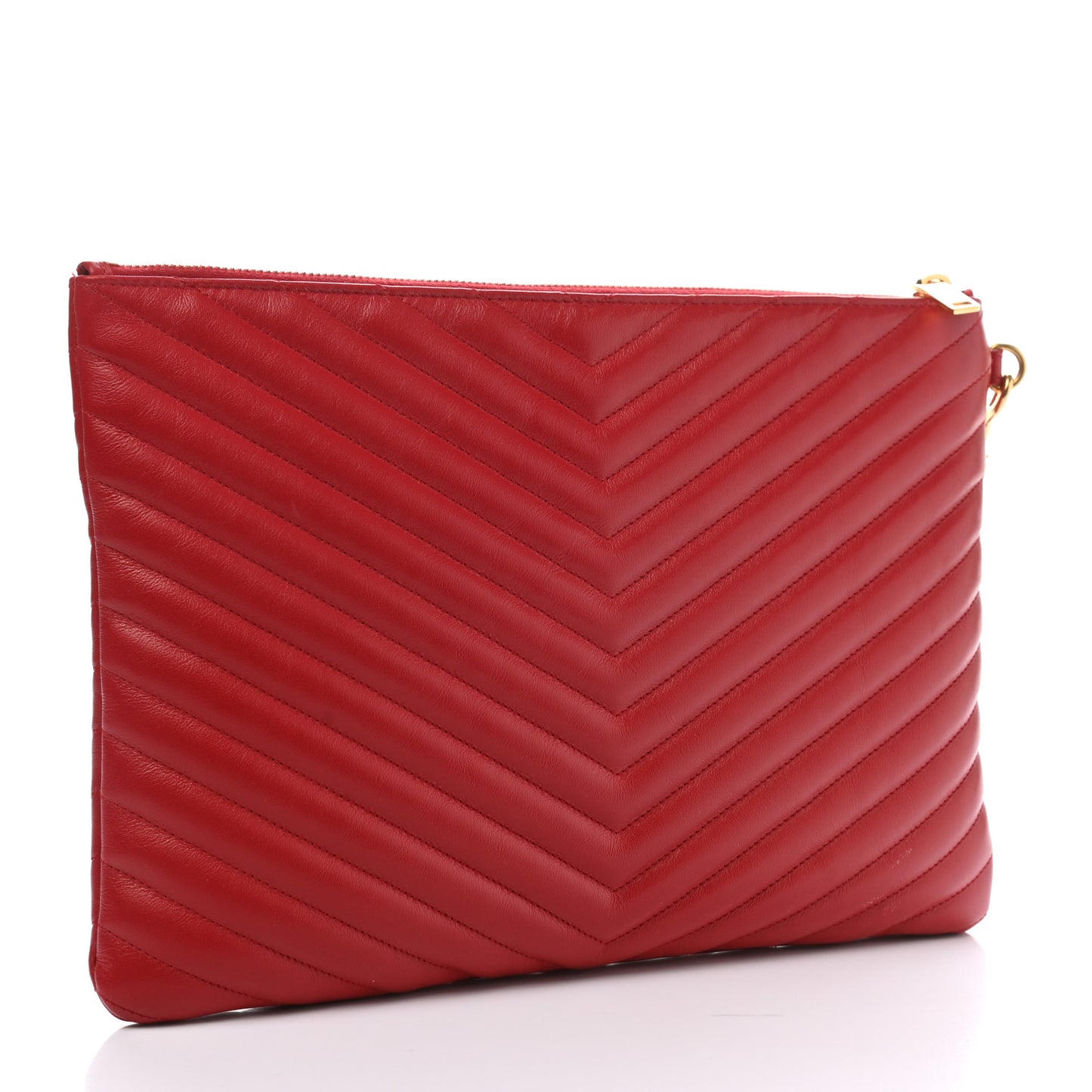 Calfskin Matelasse Monogram Cassandre Tablet Pouch Rouge Eros