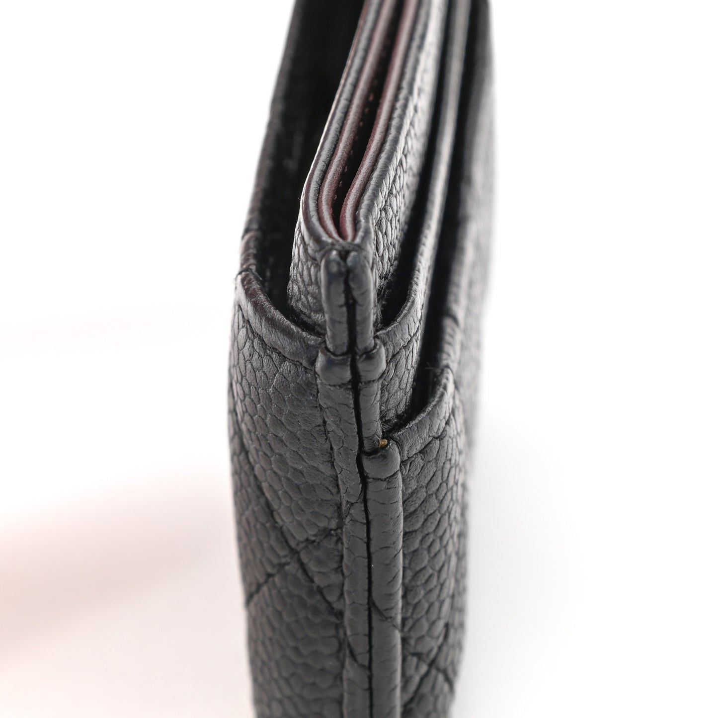 Caviar Quilted Card Holder Black