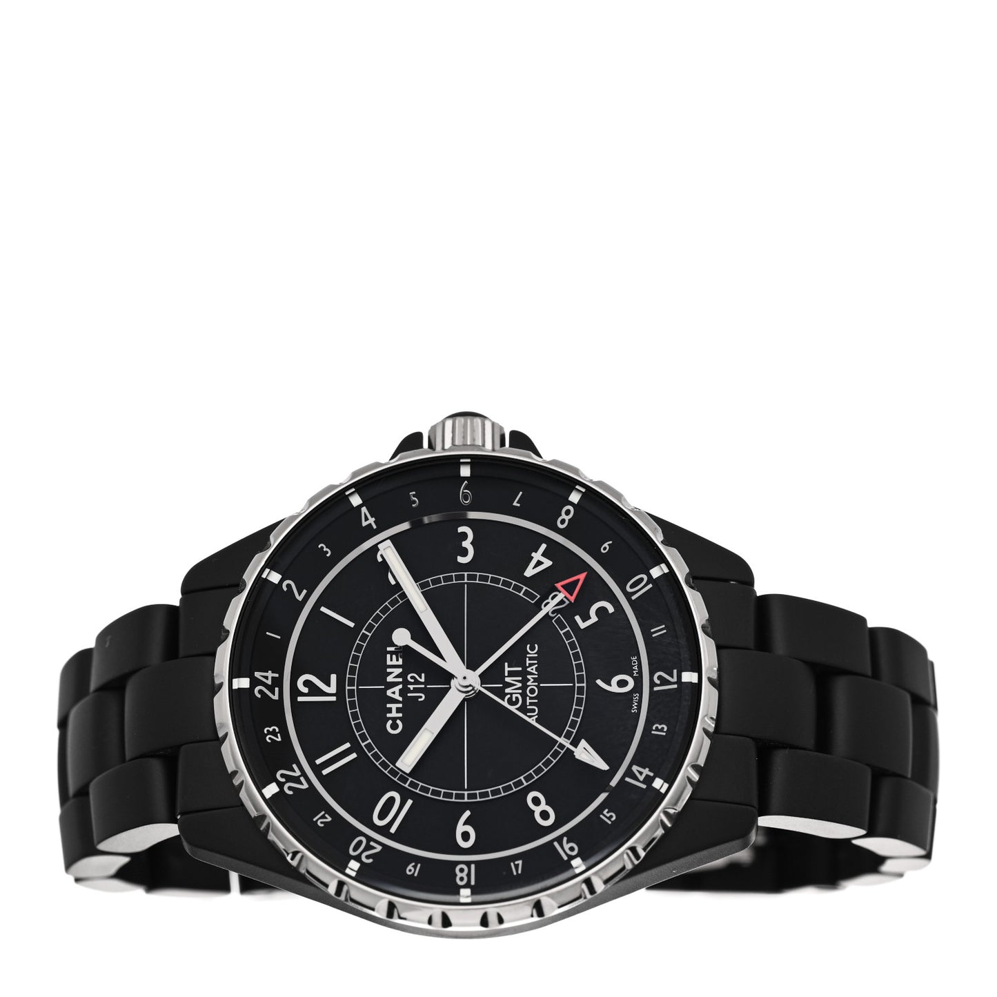 Stainless Steel Matte Ceramic 41mm J12 GMT Automatic Watch Black