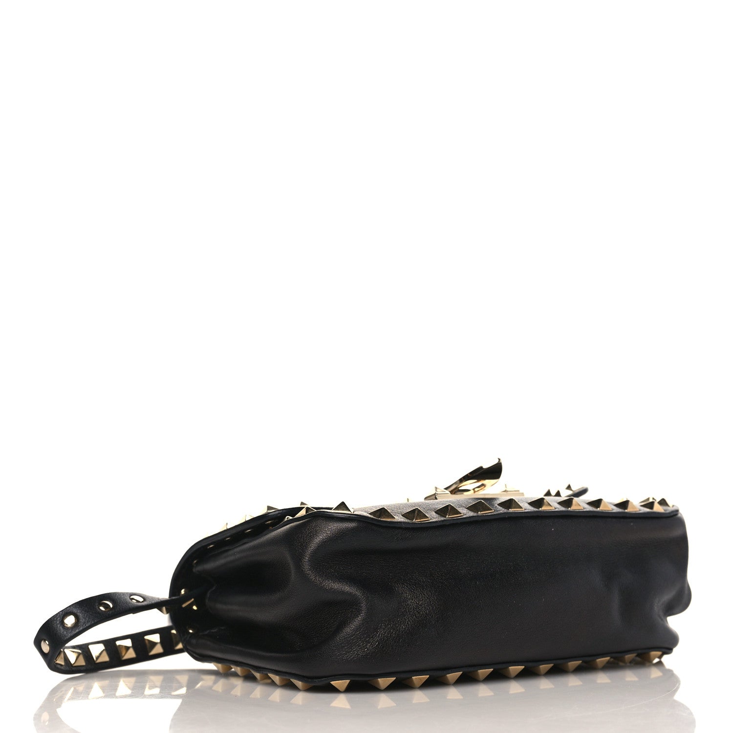 Valentino Garavani Vitello Mini Rockstud Flap Saddle Crossbody Bag Black 4 of 8