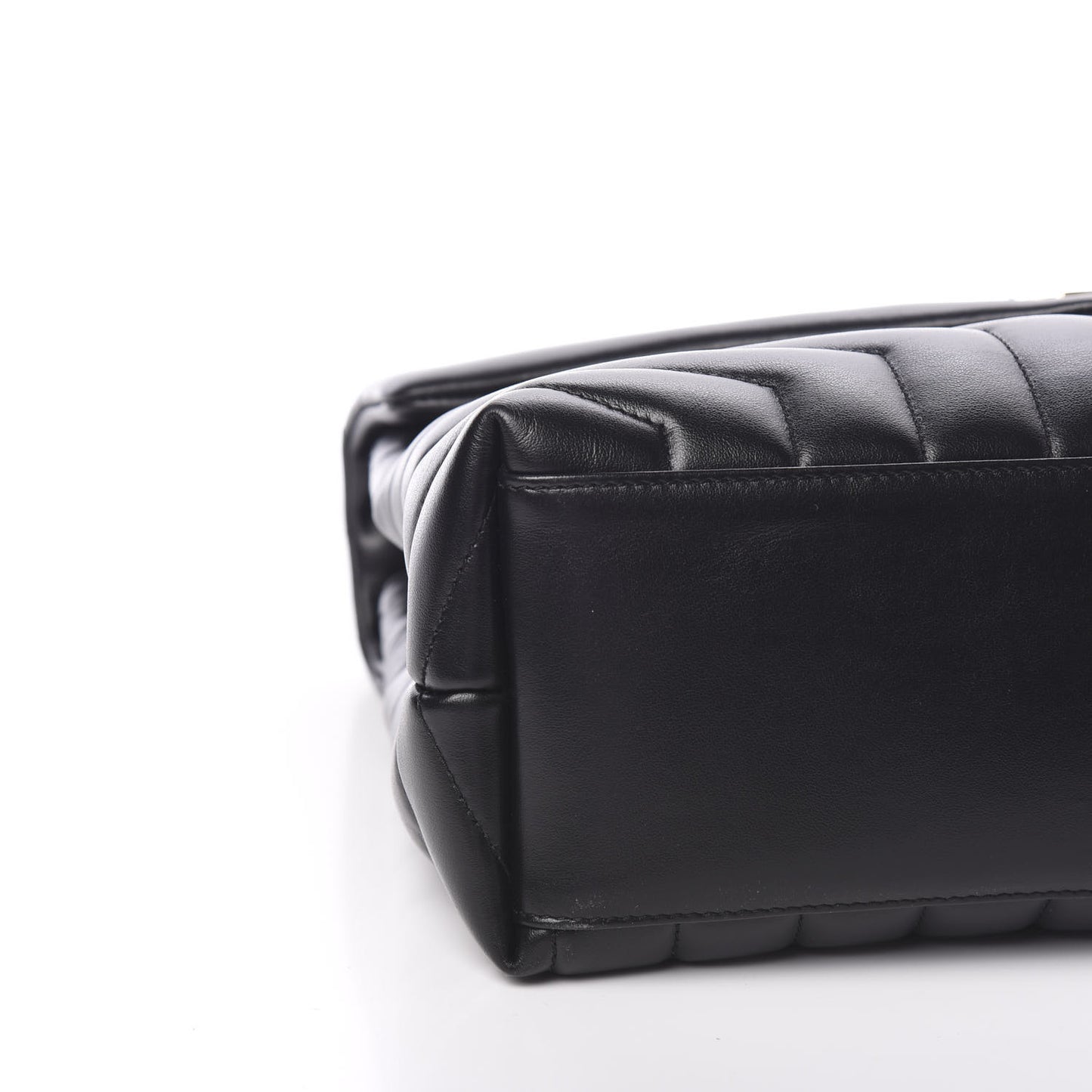 Calfskin Y Quilted Monogram Medium Loulou Chain Satchel Black
