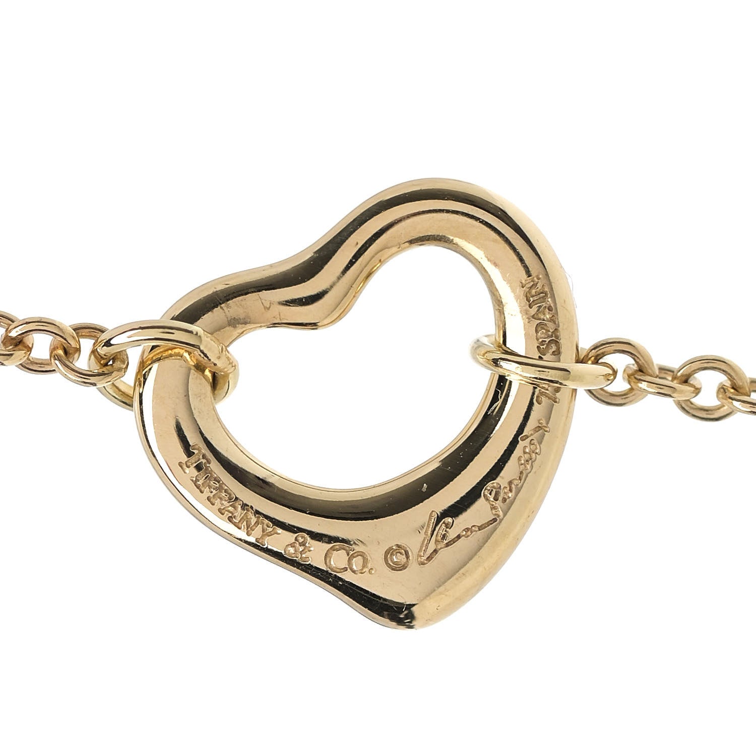 Tiffany 18K Yellow Gold Elsa Peretti 5 Open Heart Bracelet 3 of 5
