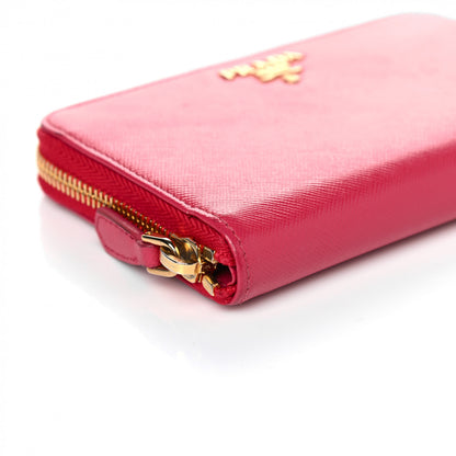 Prada Saffiano Metal Zip Around Wallet Peonia 5 of 12