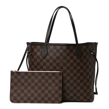 Louis Vuitton Damier Ebene Neo Neverfull MM Rose Ballerine 1 of 8