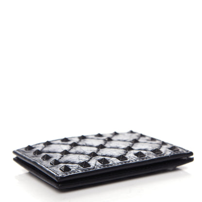 Valentino Garavani Craquele Nappa Rockstud Spike Card Holder Black 4 of 7