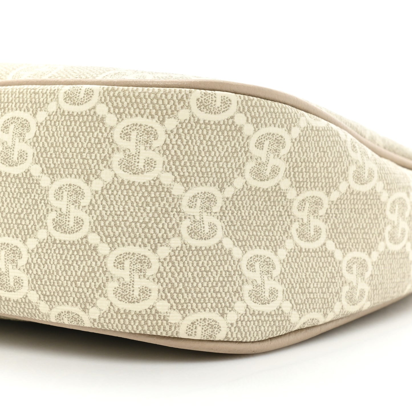 GG Supreme Monogram Textured Dollar Calfskin Small Ophidia Hobo Beige Mystic White Oatmeal