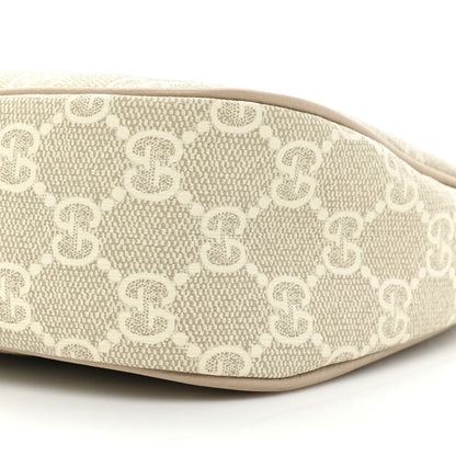 Gucci GG Supreme Monogram Textured Dollar Calfskin Small Ophidia Hobo Beige Mystic White Oatmeal 8 of 12