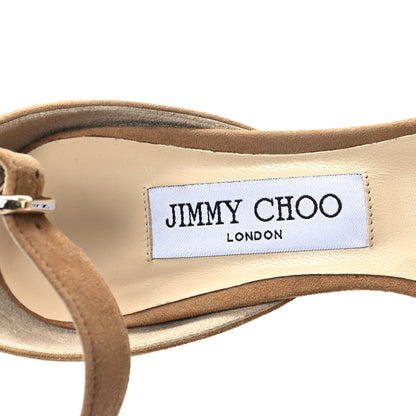 Jimmy Choo Suede Edina 65 Sandals 37.5 Hazel 7 of 8