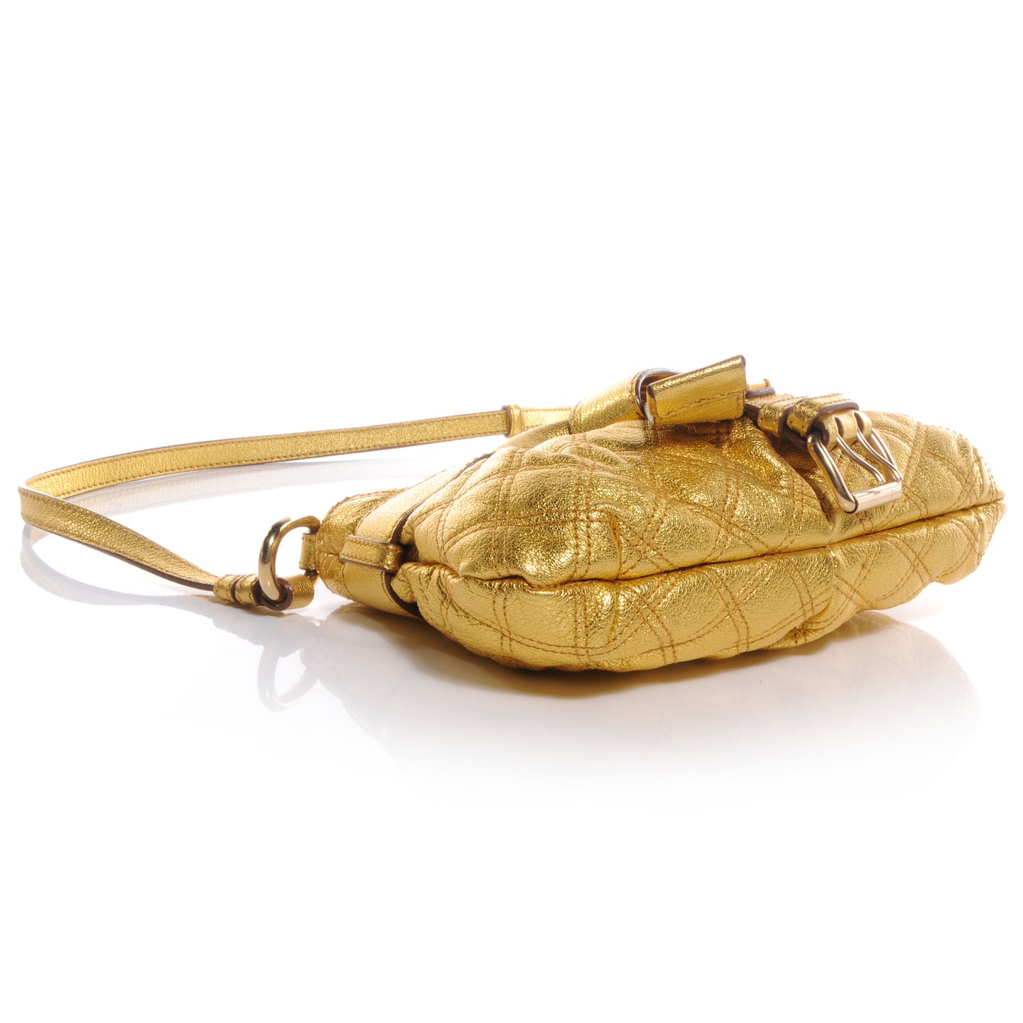 Quilted Leather Kristina Metallic Gold