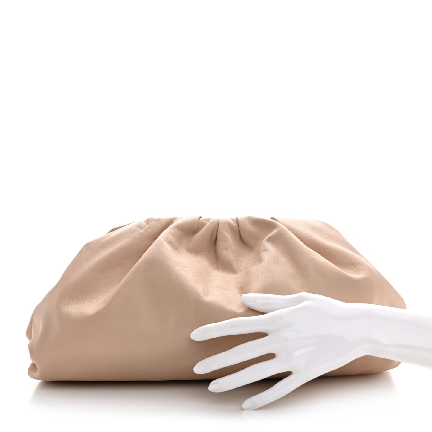 Smooth Butter Calf The Pouch Oversized Clutch Nude
