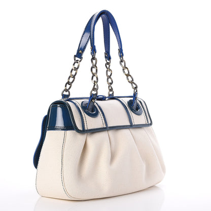 Fendi Canvas Patent B Bag True Blue 3 of 9