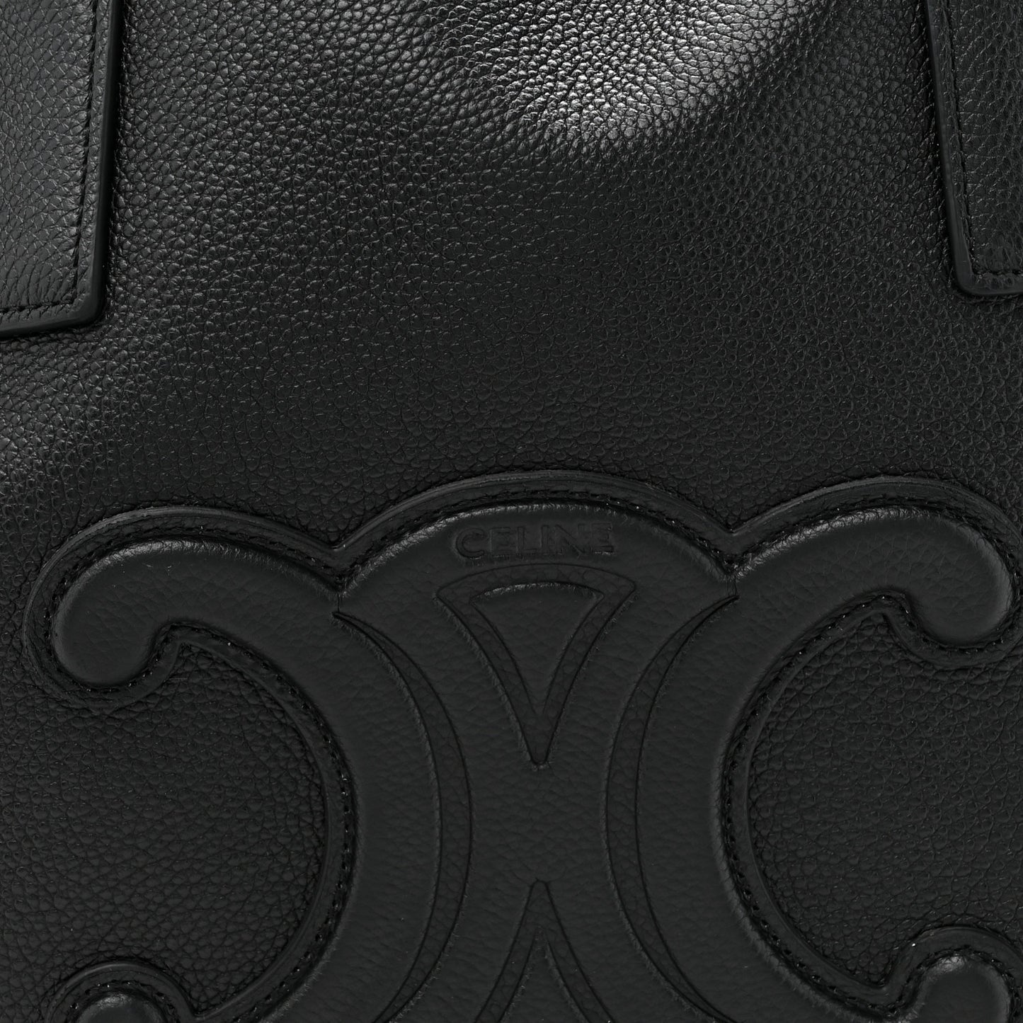Smooth Calfskin Cuir Triomphe Cabas Drawstring Black