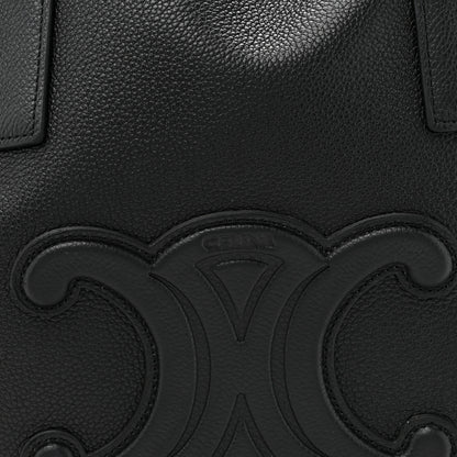 Celine Smooth Calfskin Cuir Triomphe Cabas Drawstring Black 7 of 13