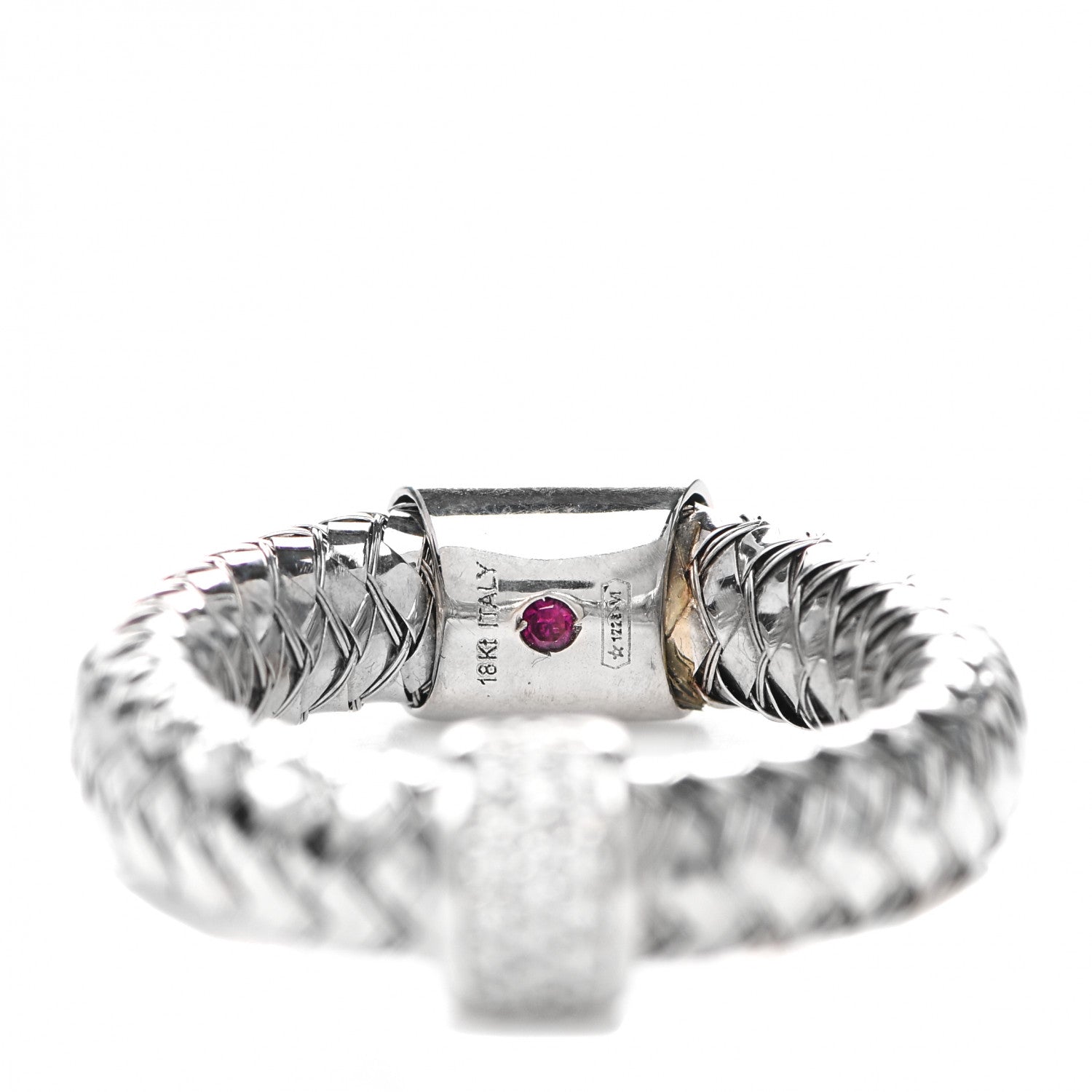 Roberto Coin 18K White Gold Diamond Primavera Ring 54 6.75 4 of 5