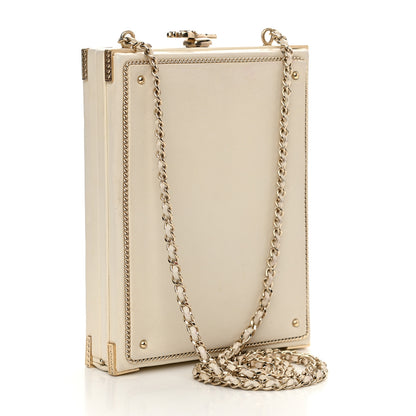 Chanel Lambskin Room Card Minaudiere Evening Bag White Gold 3 of 15