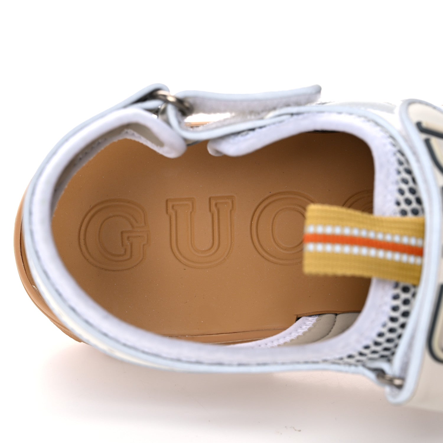 Gucci Mesh Fabric Mens Tinsel Sport Sandals 10 White Silver 7 of 14