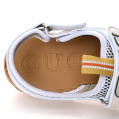 Gucci Mesh Fabric Mens Tinsel Sport Sandals 10 White Silver 7 of 14