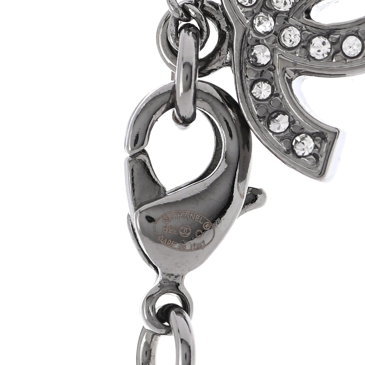 Chanel Crystal Resin CC Star Drop Necklace Silver Blue 6 of 6