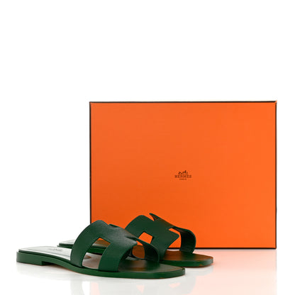 Hermes Epsom Oran Sandals 39 Vert Cactus 9 of 9