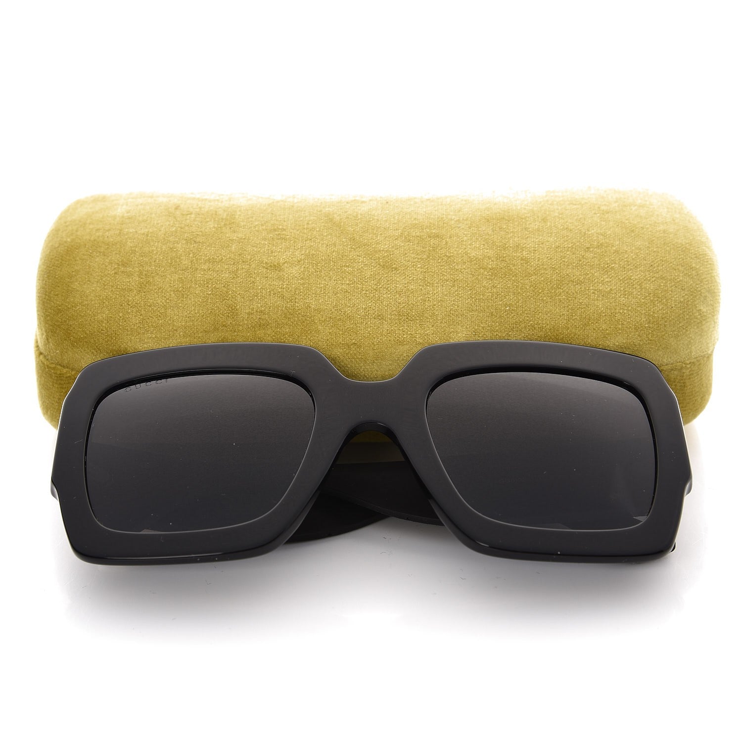 Gucci Square Frame Glitter GG0102S Sunglasses Black 9 of 9
