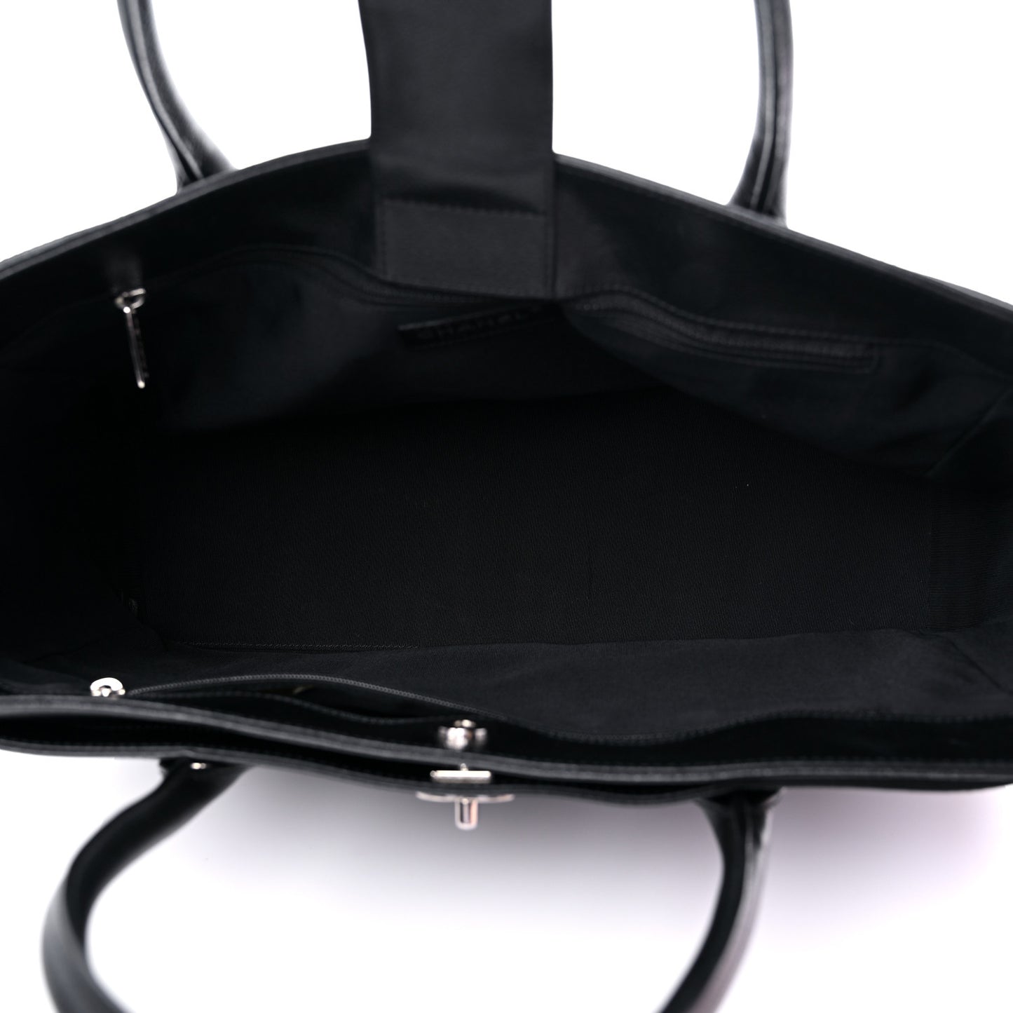 Calfskin Cerf Executive Shopper Tote Black