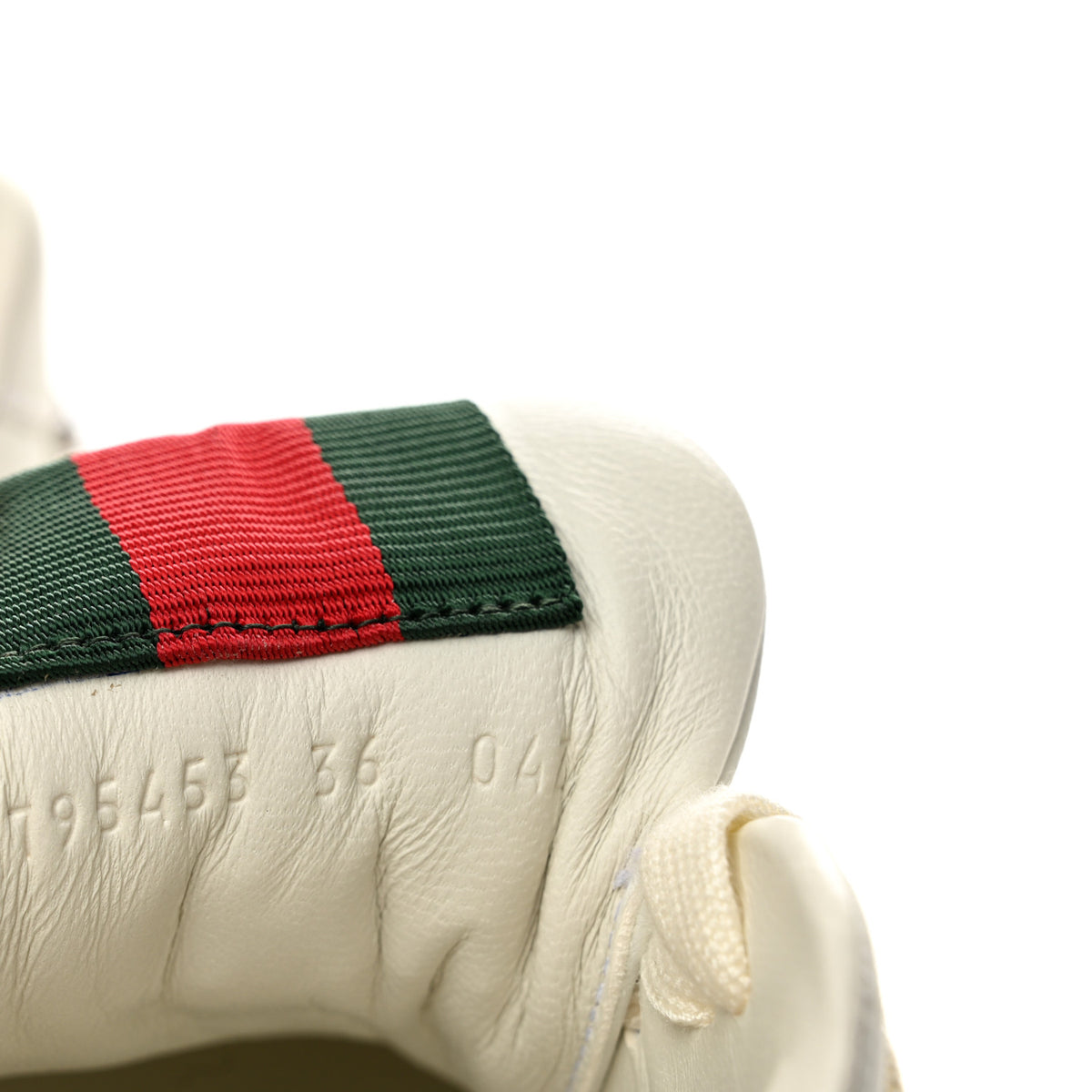 Gucci Calfskin Womens Re-Web Removable Crystal Sneakers 36 White 9 of 10