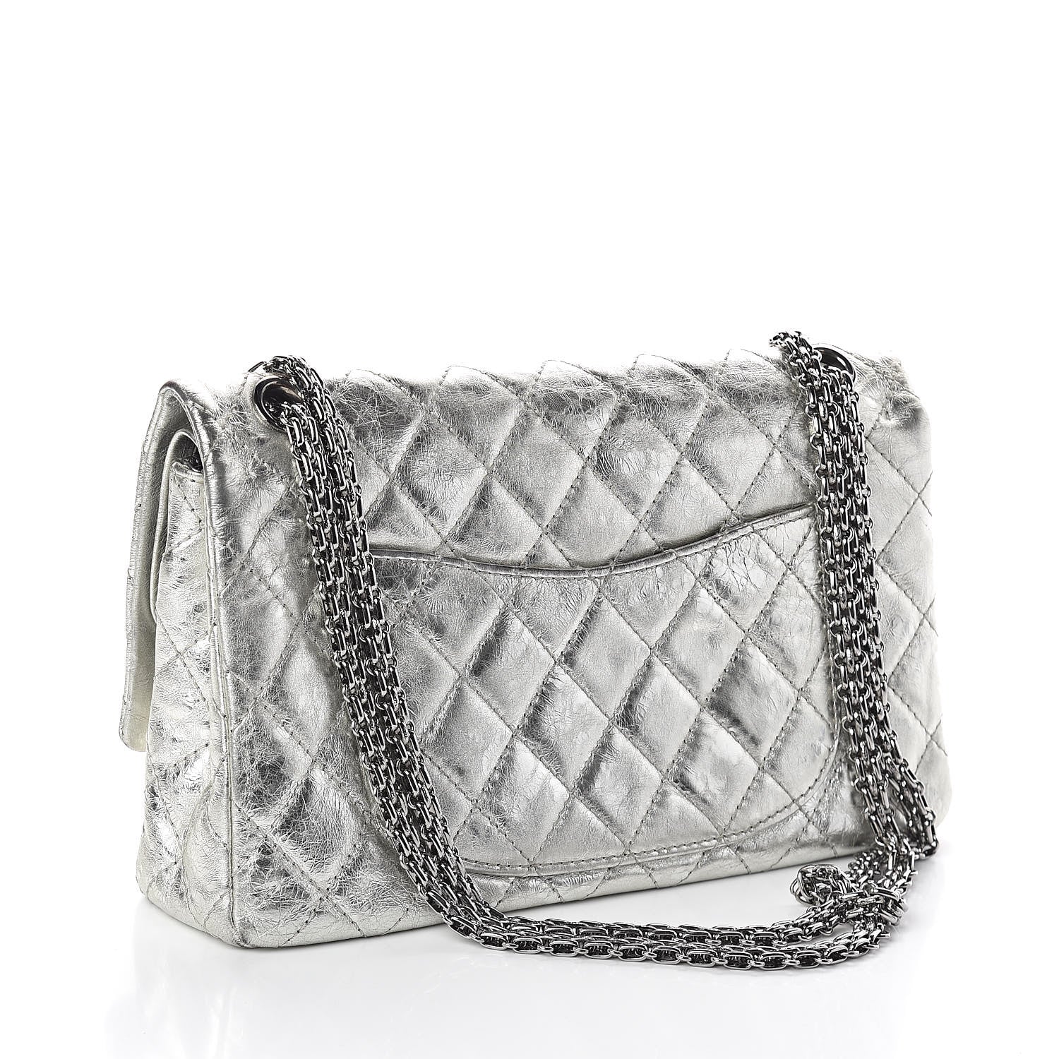 Chanel Metallic Aged Calfskin Quilted 2.55 Reissue 226 Flap Silver 3 of 10