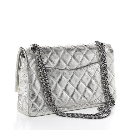 Chanel Metallic Aged Calfskin Quilted 2.55 Reissue 226 Flap Silver 3 of 10