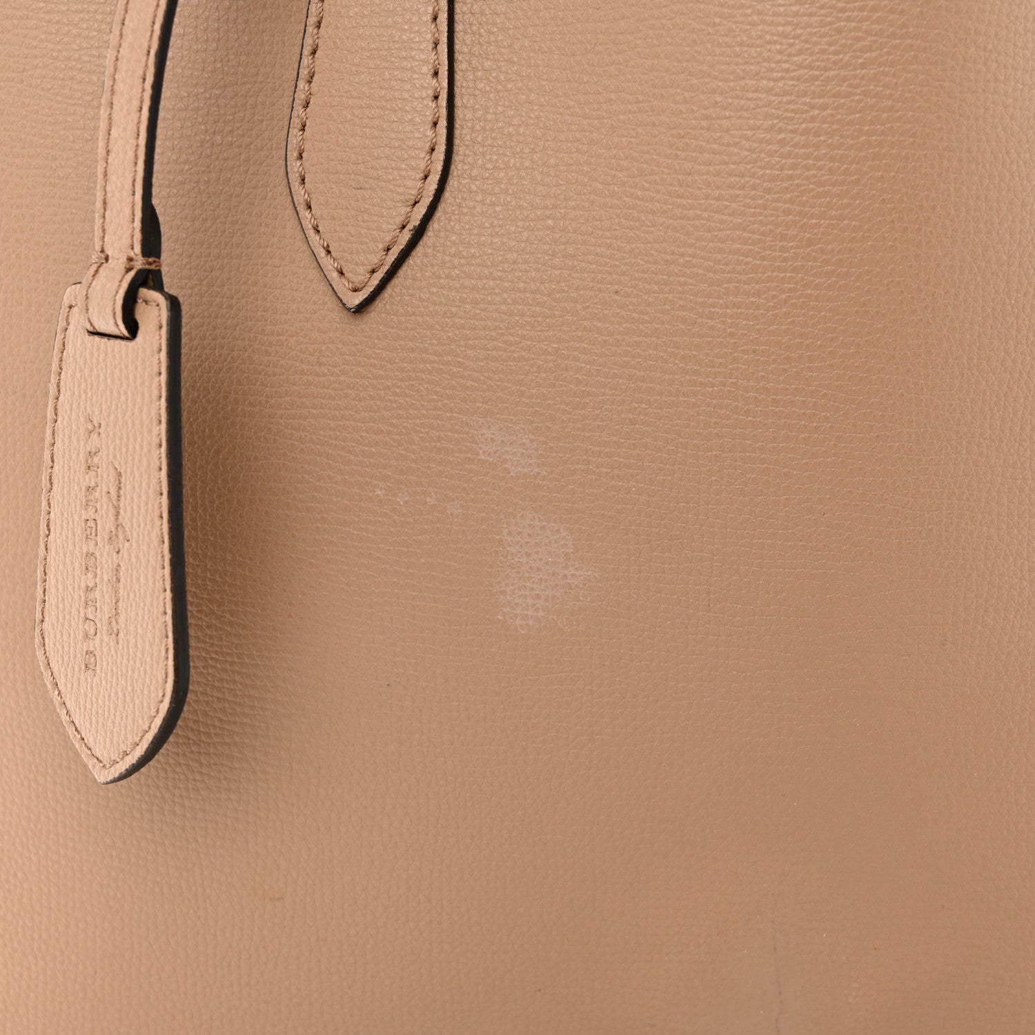 Burberry Grainy Calfskin Haymarket Check Medium Reversible Tote Camel 26 of 27