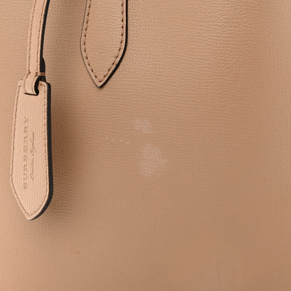 Burberry Grainy Calfskin Haymarket Check Medium Reversible Tote Camel 26 of 27