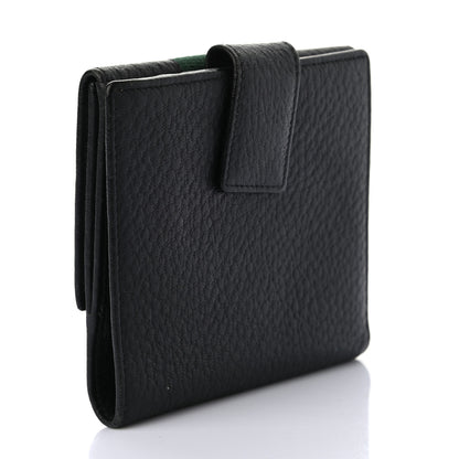 Gucci Pebbled Calfskin Web French Flap Wallet Black 3 of 7