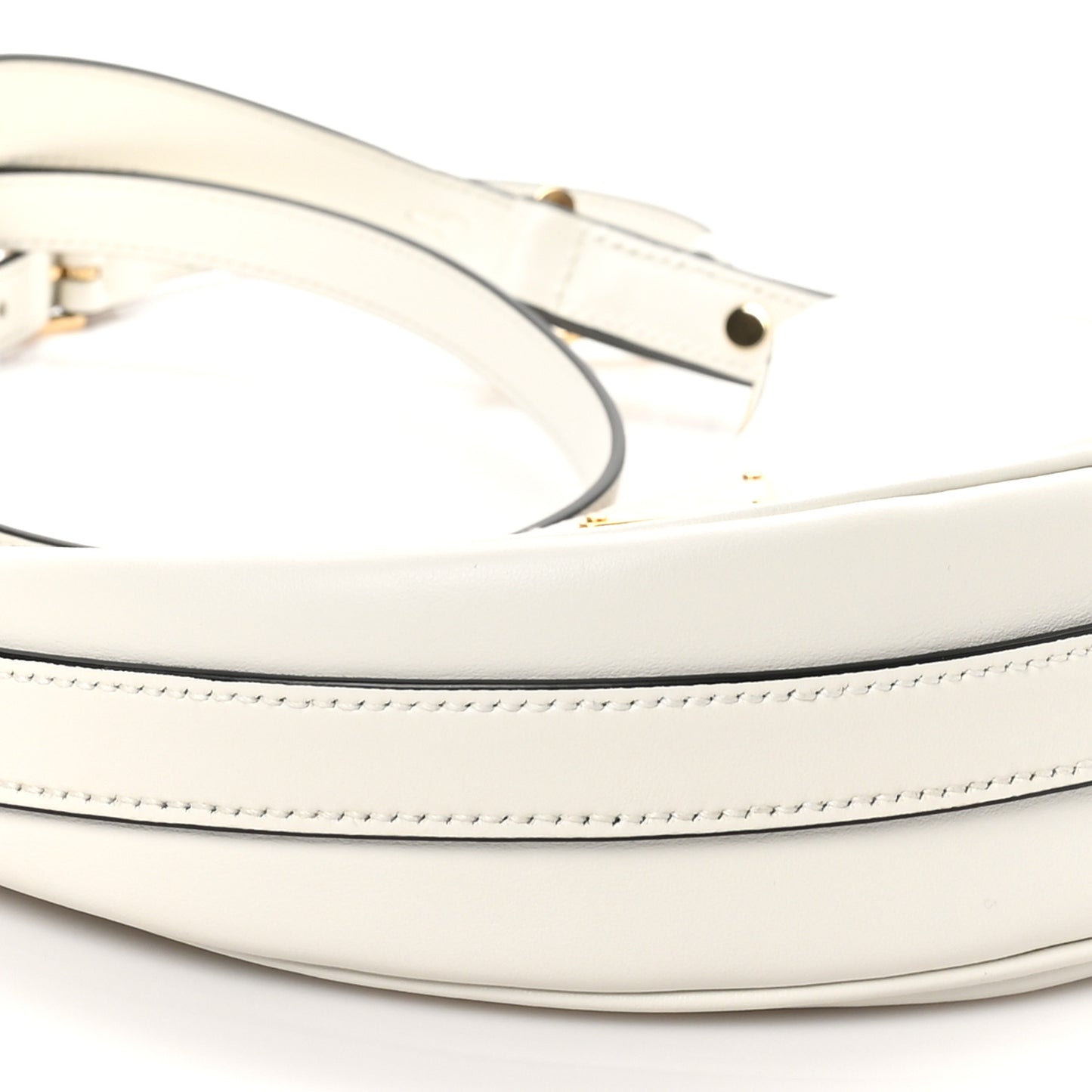 Soft Calfskin Arque Shoulder Bag White